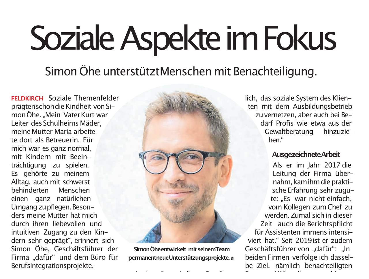 Unser Geschäftsführer im VN-Interview Beitragsbild